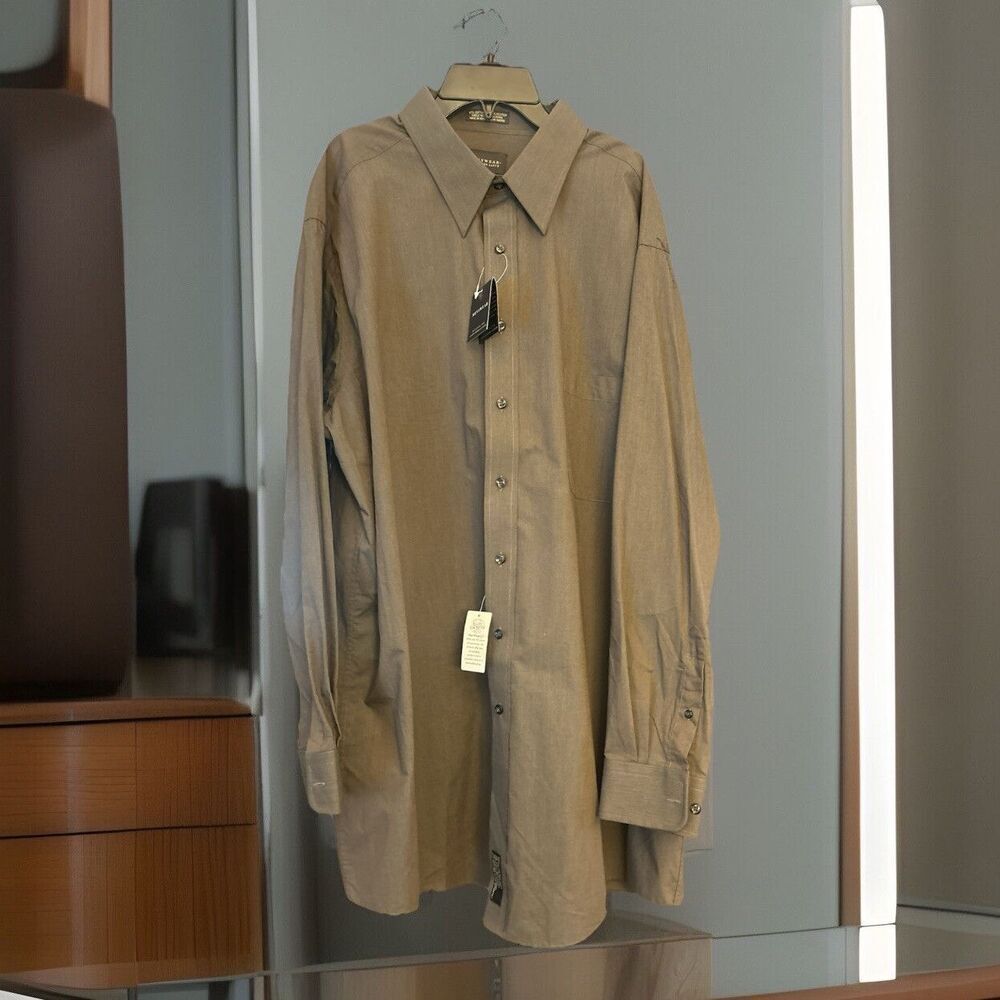 Alexander Lloyd Mens Shirt 18.5 35/36 Dark Gray Long Sleeve Casual Male Big Tall - Picture 10 of 10
